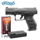 SET Walther PPQ M2 Schreckschuss Pistole Schwarz 9 mm P.A.K. (P18) + 50 Platzpatronen 9 mm P.A.K.