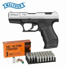 SET Walther P99 Schreckschuss Pistole Bicolor 9 mm P.A.K....