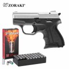 SET Zoraki 906 Schreckschuss Pistole Chrom 9 mm P.A.K. (P18) + 50 Platzpatronen 9 mm P.A.K.