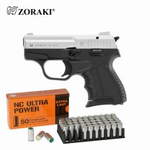 SET Zoraki 906 Schreckschuss Pistole Matt Chrom 9 mm...