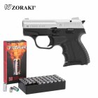 SET Zoraki 906 Schreckschuss Pistole Matt Chrom 9 mm P.A.K. (P18) + 50 Platzpatronen 9 mm P.A.K.