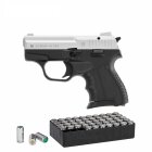 SET Zoraki 906 Schreckschuss Pistole Matt Chrom 9 mm P.A.K. (P18) + 50 Platzpatronen 9 mm P.A.K.