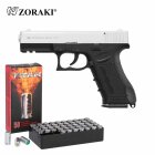 SET Zoraki 917 Schreckschuss Pistole Chrom 9 mm P.A.K. (P18) + 50 Platzpatronen 9 mm P.A.K.