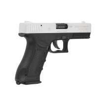 SET Zoraki 917 Schreckschuss Pistole Matt Chrom 9 mm P.A.K. (P18) + 50 Platzpatronen 9 mm P.A.K.