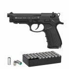 SET Zoraki 918 Schreckschuss Pistole brüniert 9 mm P.A.K. (P18) + 50 Platzpatronen 9 mm P.A.K.