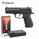 SET Zoraki 2918 Schreckschuss Pistole brüniert 9 mm P.A.K. (P18) + 50 Platzpatronen 9 mm P.A.K.