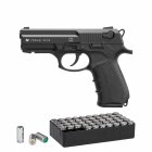 SET Zoraki 2918 Schreckschuss Pistole brüniert 9 mm P.A.K. (P18) + 50 Platzpatronen 9 mm P.A.K.