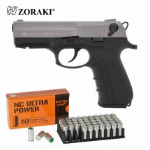 SET Zoraki 2918 Schreckschuss Pistole Titan 9 mm P.A.K. (P18) + 50 Platzpatronen 9 mm P.A.K.