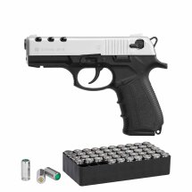 SET Zoraki 4918 Schreckschuss Pistole Matt Chrom 9 mm...