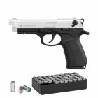 SET Zoraki 918 Schreckschuss Pistole Chrom 9 mm P.A.K. (P18) + 50 Platzpatronen 9 mm P.A.K.