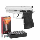 SET Zoraki 914 Schreckschuss Pistole Matt Chrom 9 mm P.A.K. (P18) + 50 Platzpatronen 9 mm P.A.K.