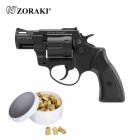 SET Zoraki R2 2 Zoll Lauf Schreckschuss Revolver Schwarz 9 mm R.K. (P18) + 50 Platzpatronen 9 mm R.K.