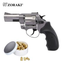 SET Zoraki R2 3 Zoll Lauf Schreckschuss Revolver Titan 9 mm R.K. (P18) + 50 Platzpatronen 9 mm R.K.