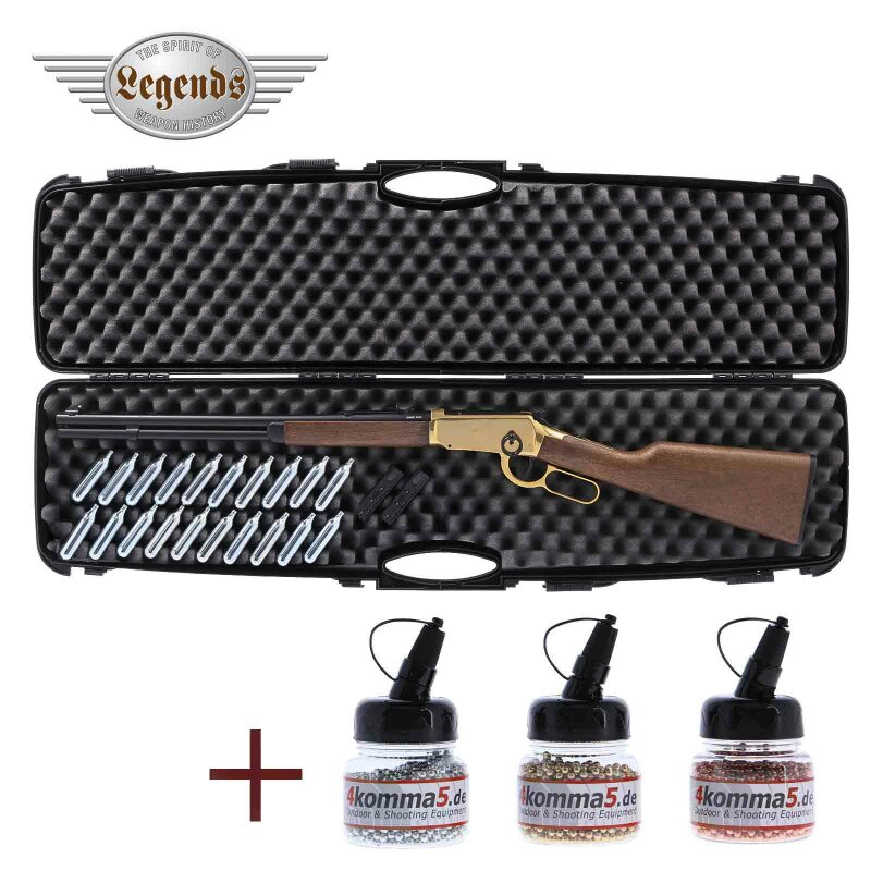 Kofferset Legends Cowboy Rifle Gold-Finish 4,5 mm BB Co2-Gewehr (P18)