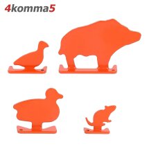 4komma5 Stahlziele zum Aufstellen Tiermotive Orange - 4 Stück