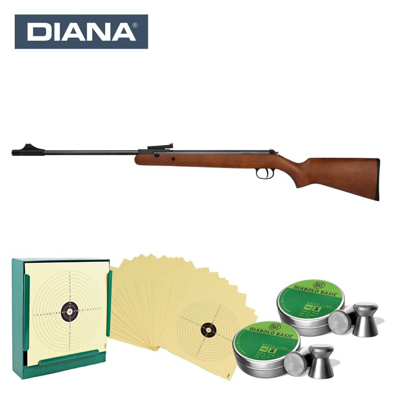 SET Diana 34 EMS Classic Knicklauf Luftgewehr Kaliber 4,5 mm Diabolo (P18) + Kugelfang