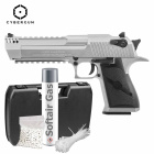 Komplettset Cybergun Desert Eagle .50AE L6 Silber Softair-Pistole Vollmetall Kaliber 6 mm BB Gas Blowback (P18)