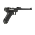 WE P08  Vollmetall Softair-Pistole Schwarz 8 Zoll Lauf Kaliber 6 mm BB Gas Blowback (P18)