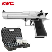 Komplettset KWC Desert Eagle .50 Softair-Co2-Pistole Silber Kaliber 6 mm BB Blowback (P18)