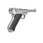 WE P08  Vollmetall Softair-Pistole Silber Kaliber 6 mm BB Gas Blowback (P18)