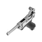 WE P08  Vollmetall Softair-Pistole Silber Kaliber 6 mm BB Gas Blowback (P18)