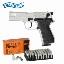 SET Walther P88 Schreckschuss Pistole Nickel 9 mm P.A.K....