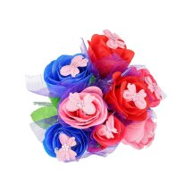 8 Kunstblumen Motiv Rose mit Schleife 31 cm farblich...