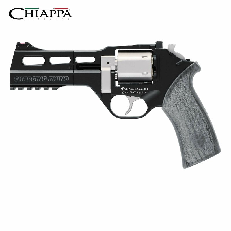 Chiappa Rhino 50DS Co2-Revolver Schwarz/Weiß Lauflänge 5" - 4,5 mm Stahl BB (P18)