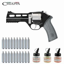 Superset Chiappa Rhino 50DS Co2-Revolver Schwarz/Weiß Lauflänge 5" - 4,5 mm Stahl BB (P18)