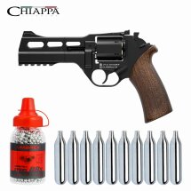 SET Chiappa Rhino 50DS Co2-Revolver Schwarz Lauflänge 5" - 4,5 mm Stahl BB (P18)