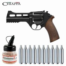 SET Chiappa Rhino 50DS Co2-Revolver Schwarz Lauflänge 5" - 4,5 mm Stahl BB (P18)