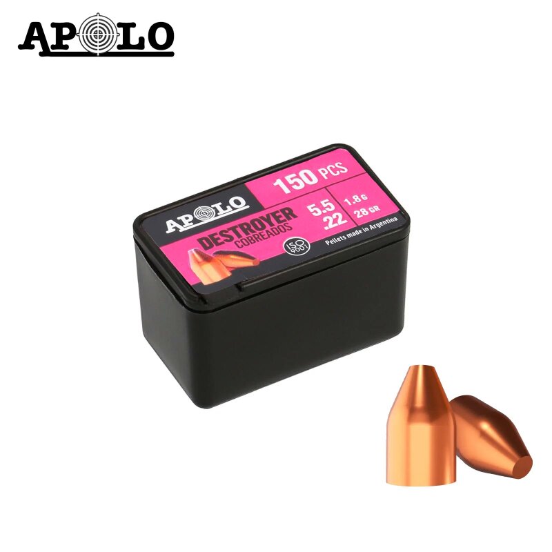 Apolo Destroyer Copper - verkupferte Spezialkopfdiabolos 5,5 mm 150er Dose