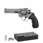 SET Zoraki R1 4,5 Zoll Lauf Schreckschuss Revolver Titan 9 mm R.K. (P18) + 50 Platzpatronen 9 mm R.K.