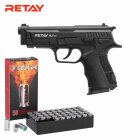 SET Retay X Pro Schreckschuss Pistole Schwarz 9 mm P.A.K. (P18) + 50 Platzpatronen 9 mm P.A.K.