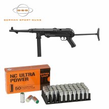 SET GSG MP40  Schreckschuss Maschinenpistole 9 mm P.A.K. (P18) + 50 Platzpatronen 9 mm P.A.K.