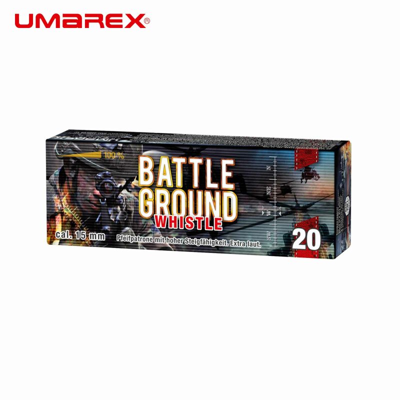 15 mm Pyro Umarex Battle Ground Whistle Raketenpfeifgeschosse / Pfeifpatronen 20 Stück (P18)