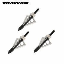 3 Jagdspitzen Hawk® Schwarz mit 3 Klingen - schwarze...