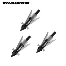 3 Jagdspitzen Hawk® Muzzy Silber mit 4 Klingen...