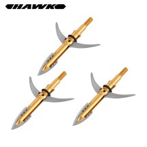 3 Jagdspitzen Hawk®  Golden mit 4 Klingen - schraubbar