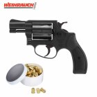 SET Weihrauch HW37 Schreckschuss Revolver brüniert 9 mm R.K. (P18) + 50 Platzpatronen 9 mm R.K.