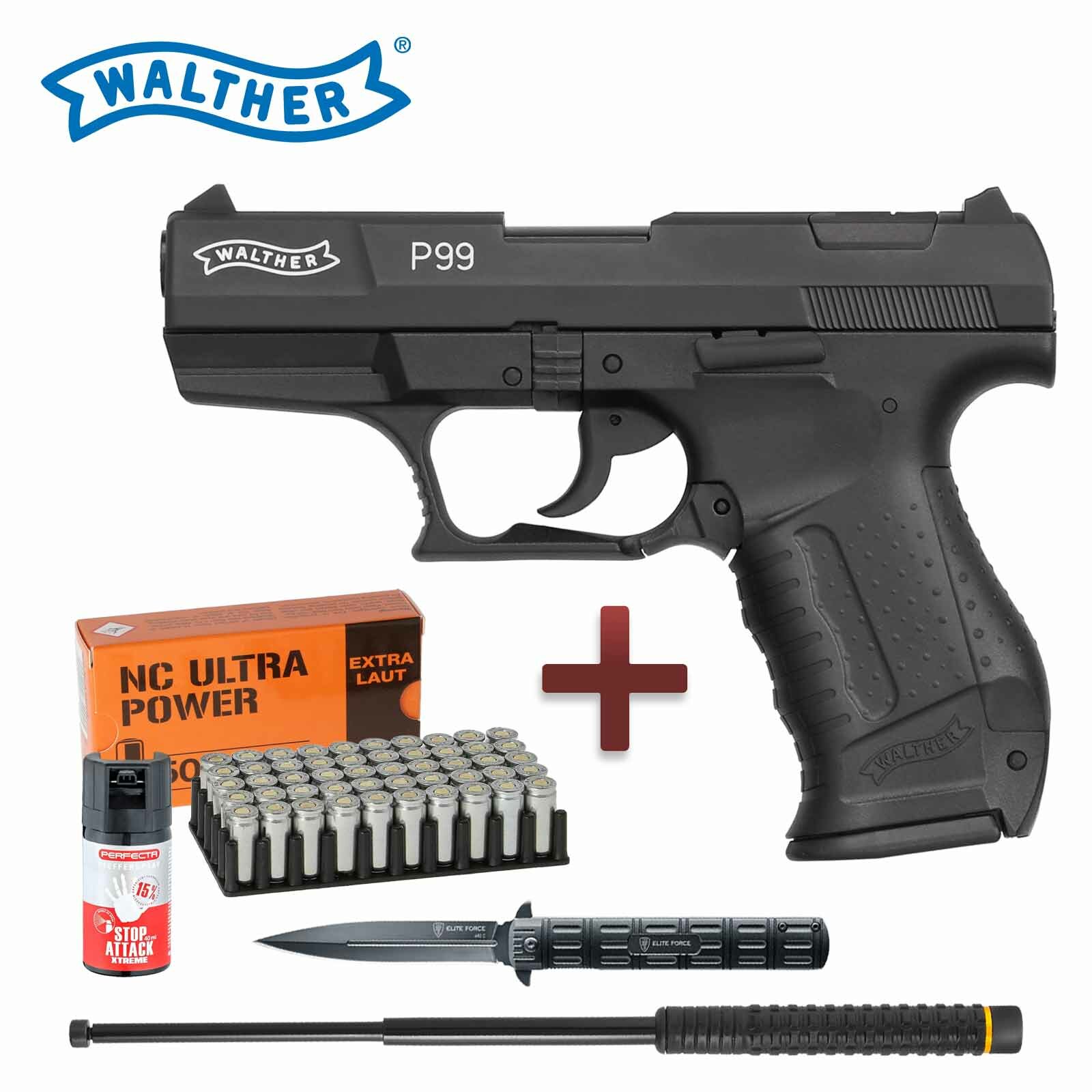 Walther P99 Schreckschuss Pistole 9 mm P.A.K. schwarz inkl. Pyro