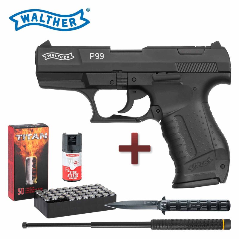 Defense Kit Walther P99 Schreckschuss Pistole Schwarz 9 mm P.A.K. (P18)