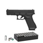 SET Glock 17 Gen5 Schreckschuss Pistole Schwarz 9 mm P.A.K. (P18) + 50 Platzpatronen 9 mm P.A.K.