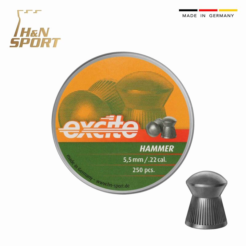 H&N Excite Hammer 5,5 mm Diabolos für Luftpistolen und Luftgewehre 