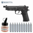 SET Beretta M9A3 FM Schwarz 4,5 mm Stahl BB Co2-Pistole Blow Back (P18)