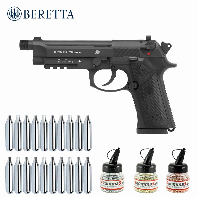 Superset Beretta M9A3 FM Schwarz 4,5 mm Stahl BB Co2-Pistole Blow Back (P18)