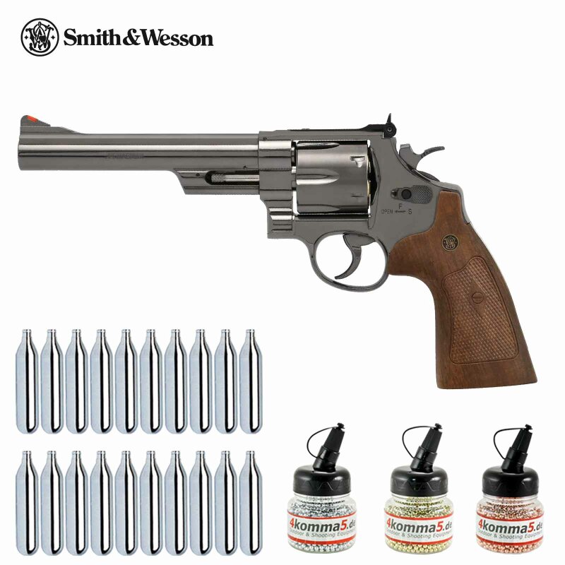 Superset Smith & Wesson M29 6,5 Zoll Hochglanzbrüniert Co2-Revolver Kaliber 4,5 mm BB (P18)