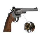 Luftpistolenset Smith & Wesson M29 8 3/8 Zoll Hochglanzbrüniert Co2-Revolver Kaliber 4,5 mm BB (P18)