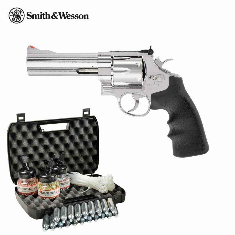 Kofferset Smith & Wesson 629 Classic 5 Zoll Steel-Finish Co2-Revolver Kaliber 4,5 mm BB (P18)