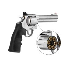 Luftpistolenset Smith & Wesson 629 Classic 6,5 Zoll Steel-Finish Co2-Revolver Kaliber 4,5 mm BB (P18)
